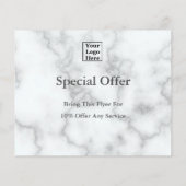 白カスタム大理石にロゴをエレガントフェイク挿入 チラシ (裏面)