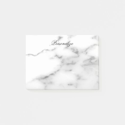 白カスタム大理石の背景のポストイット注記 ポストイット (正面)