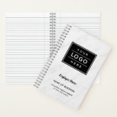 白カスタム大理石ビジネスロゴ従業員名 ノートブック (内側)