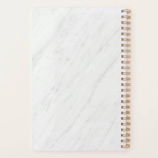 白カスタム大理石ビジネスロゴ従業員名 プランナー手帳 (裏面)