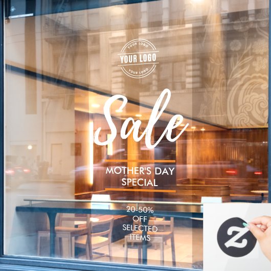 白カスタム店の売り上げ率 ウィンドウサイン (カフェ窓)