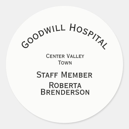 白カスタム文字4行 ラウンドシール (正面)