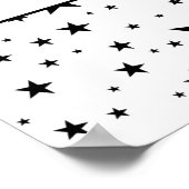 白カスタム星/黒星メッセージ/写真記念日 ポスター (角)