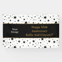 白カスタム星/黒星メッセージ/写真記念日