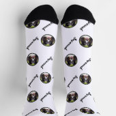 白カスタム色の任意の名前を持つ写真テンプレート ソックス (上部)