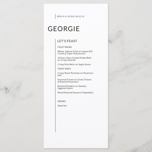 白カスタム色の分離名の結婚Opt Bに黒 メニュー (正面)