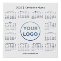 白カスタム色のNavy Blue 2026カレンダー