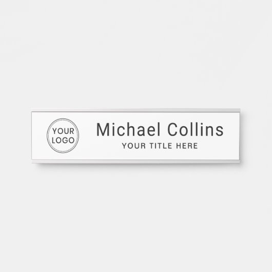 白カスタム色または色の名前とタイトル サインプレート (正面)