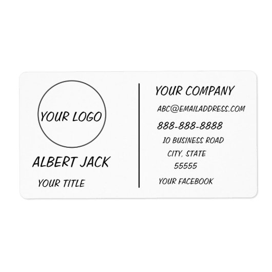 白カスタム色まモダンたは任意の色プロフェッショナル ラベル (正面)