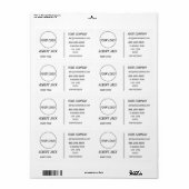 白カスタム色まモダンたは任意の色プロフェッショナル ラベル (フルシート)