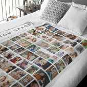 白カスタム色54フォトコラージュ フリースブランケット