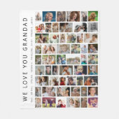 白カスタム色54フォトコラージュ フリースブランケット (正面)