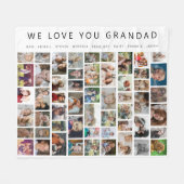 白カスタム色54フォトコラージュ フリースブランケット (正面(横))