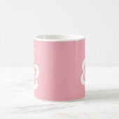 白カスタム花付きクラシックピンクの白いマグカップ コーヒーマグカップ (中央)