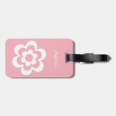 白カスタム花付きピンクラゲージタグ ラゲッジタグ (裏面横)