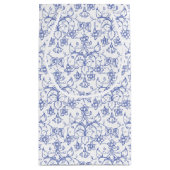 白カスタム装飾フローラにペリウィンクルブルー スモールペーパーバッグ (裏面)