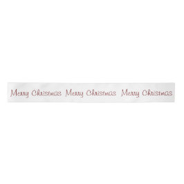 白カスタム赤メリークリスマス サテンリボン