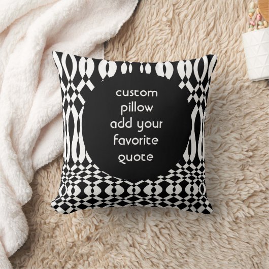 白カスタム黒の引用文をはっきりした追加する枕 クッション (ブランケット)