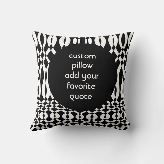 白カスタム黒の引用文をはっきりした追加する枕 クッション (裏面)