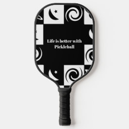 白カスタム黒の惑星の生命は良い ピックルボールラケット