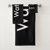 白カスタム黒バスタオオルセット バスタオルセット (インサイチュ)