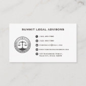 白カスタム黒モノグラム法律事務所 名刺 (裏面)