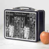 白カスタム黒弁当箱エレガント メタルランチボックス (インサイチュ)