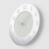 白カッコいいい枠の任意の白い数字 ラージ壁時計 (傾斜)