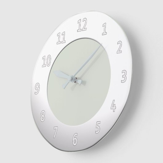 白カッコいいい枠の任意の白い数字 ラージ壁時計 (傾斜)