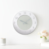 白カッコいいい枠の任意の白い数字 ラージ壁時計 (ホーム)