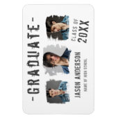 白カッコいいグランジ写真3院発表 マグネット (縦)