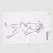 白カッコいいモダン名を追加カスタマイズLadear ゴルフタオル (横)