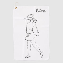 白カッコいいモダン名を追加カスタマイズLadear ゴルフタオル