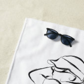 白カッコいいモダン名を追加カスタマイズLadear ビーチタオル (インサイチュ)