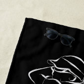 白カッコいいモダン名を追加カスタマイズLadear ビーチタオル (インサイチュ)