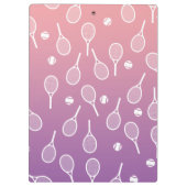 白カッコいいレトロテニスラケット模様グラデーション クリップボード (裏面)