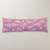 白カッコいいレトロテニスラケット模様グラデーション ボディピロー (裏面)