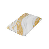 白カッコいい大理石金ゴールドグリッター バスマット (アングル)