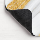 白カッコいい大理石金ゴールドグリッター マウスパッド (コーナー)