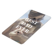 白カッコいい文字最高のパパEver Faters Day写真 マグネット (左側)