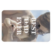 白カッコいい文字最高のパパEver Faters Day写真 マグネット (横)