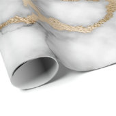 白カッコいい金ゴールド大理石テクスチャ ラッピングペーパー (ロールコーナー)