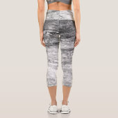 白カッコいい黒の木実在の樹皮自然 カプリレギンス (裏面)