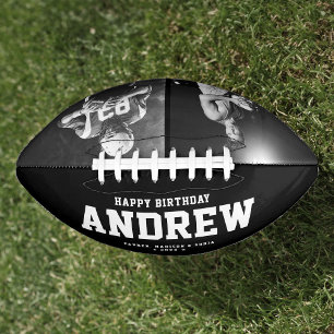 白カッコいい黒モダン誕生日 アメリカンフットボール