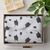 白カッコいい黒卒業テーマ 薄葉紙 (ギフト)