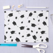 白カッコいい黒卒業テーマ 薄葉紙 (クラフト)