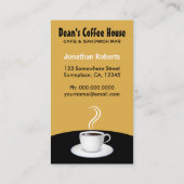 白カップ蒸しコーヒーブラックとベージュカフェ 名刺 (裏面)