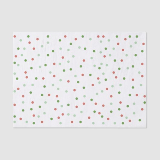 白カラフルいパターンの小さな赤と緑の円 薄葉紙 (正面)