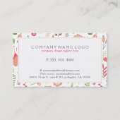 白カラフルい背景に花を盛り付ける 名刺 (裏面)