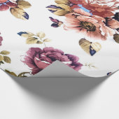 白カラフルい背景の上に花 ラッピングペーパー (角)